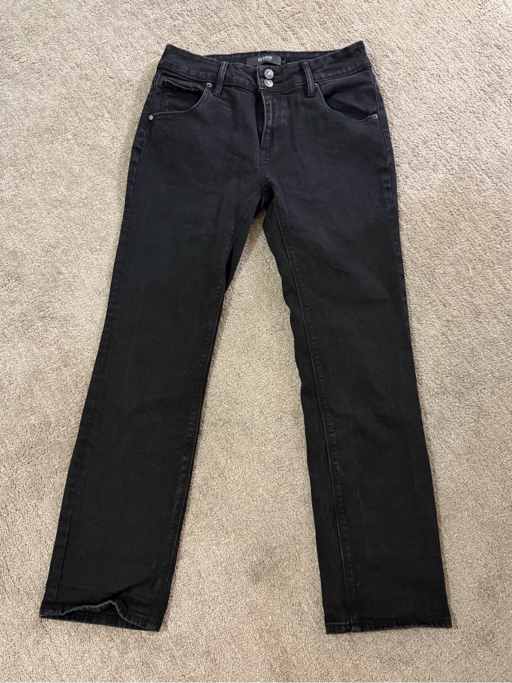 Hudson Jeans Black Straight-Leg Denim